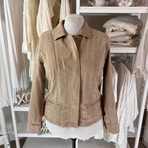Chico's Jackets & Blazers - Chico’s sz 2 translates to a size Large Jacket feels like suede soft casual 1417
